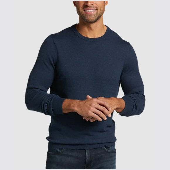 Cotton Cashmere Crew Neck Sweater 